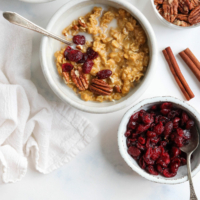 pumpkin oatmeal with pecans on top
