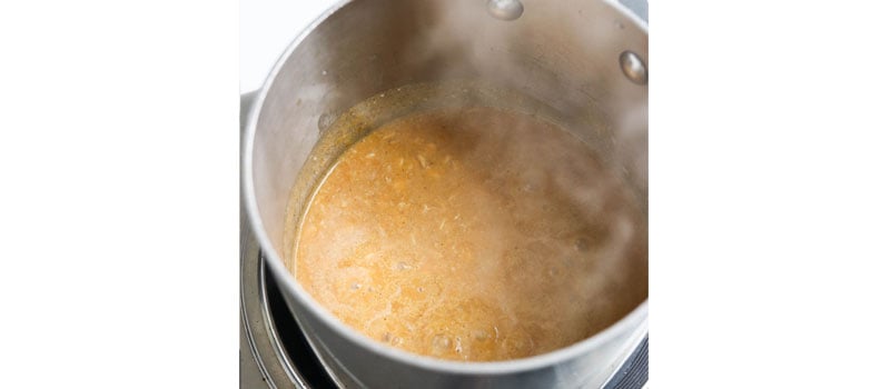 oats boiling in pot
