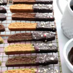 almond flour biscotti decorated on cooling rack