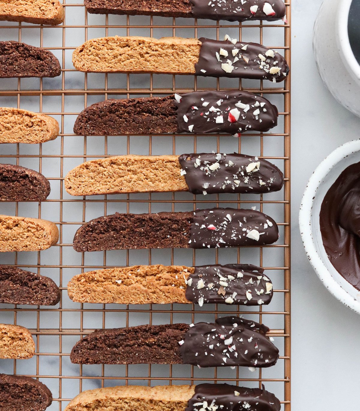 almond flour biscotti on cooling rack