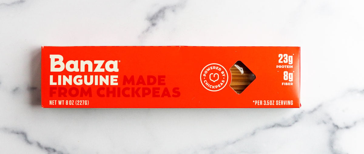 chickpea pasta in package