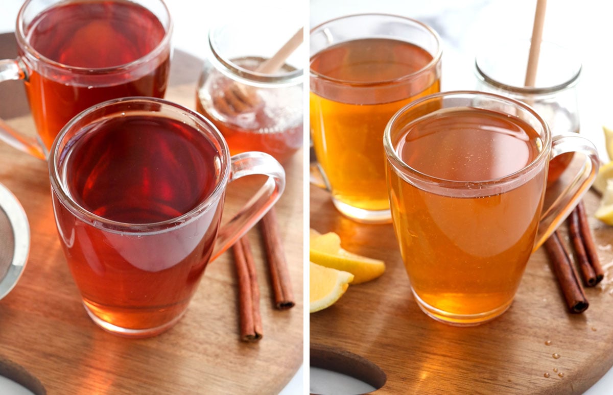 cinnamon tea with and without lemon juice