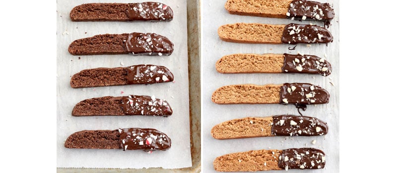biscotti decorated with candy canes and nuts