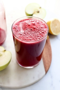 beet juice in a glass