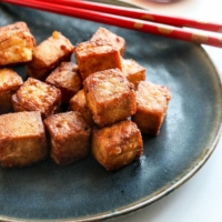 crispy tofu on plate