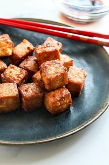 crispy tofu on plate