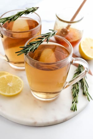 rosemary tea in two glasses