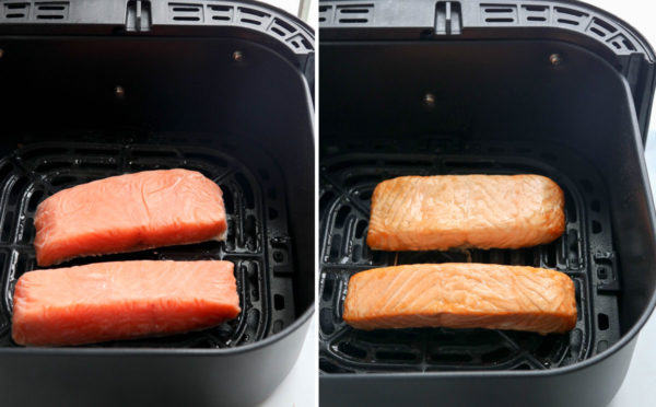 frozen salmon in air fryer basket