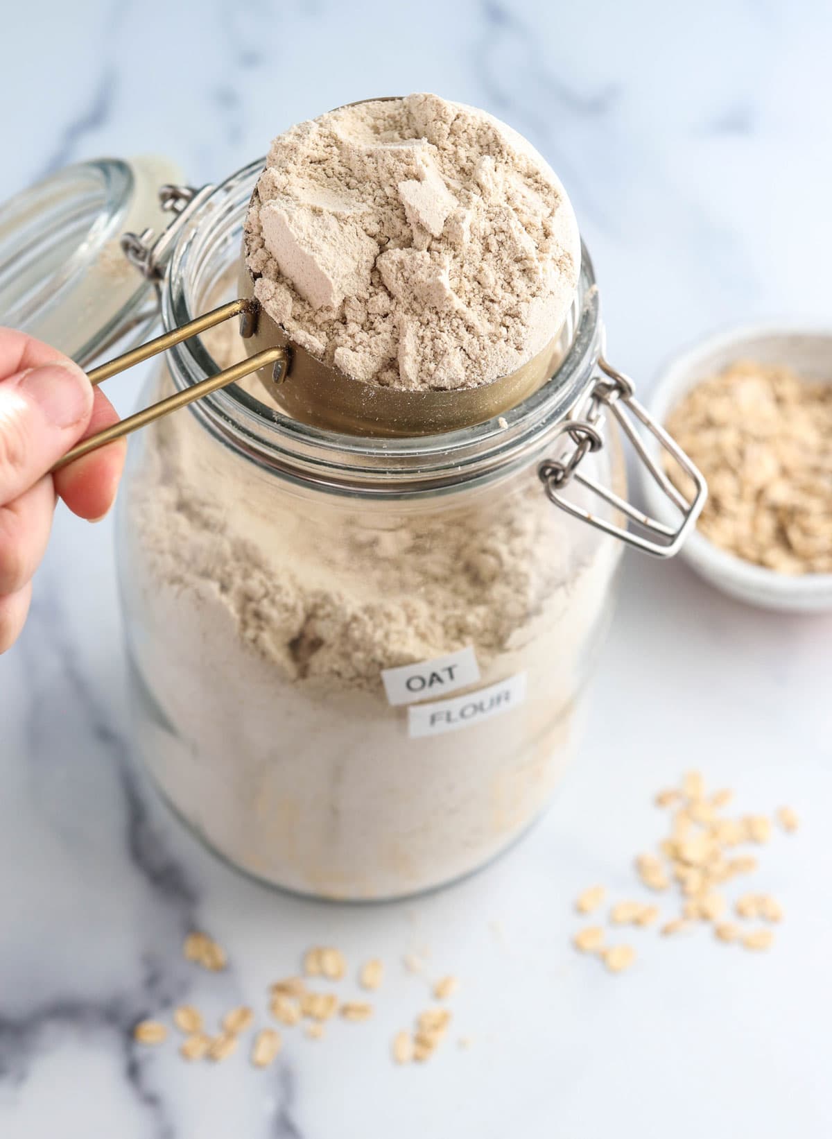 oat flour in jar