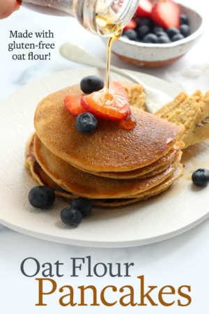 oat flour pancakes pin