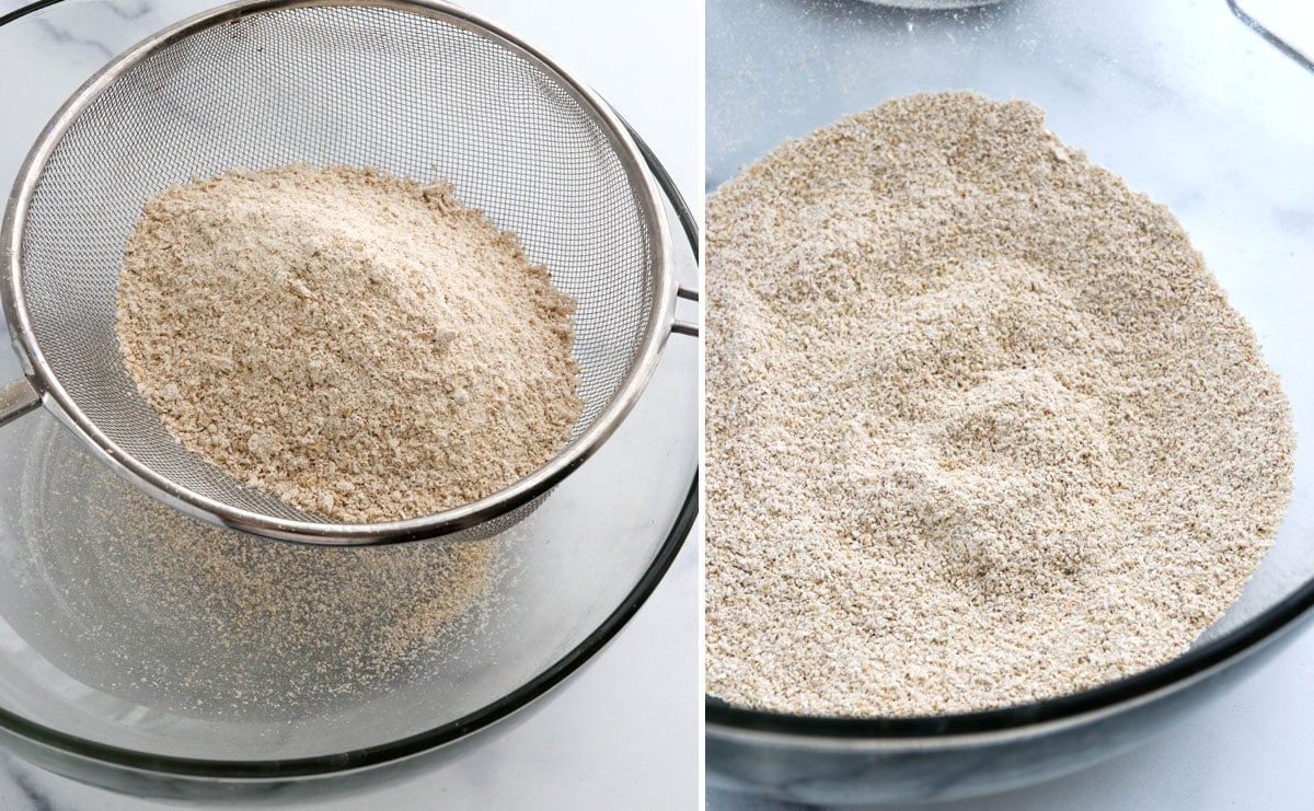 sifted oat flour in large bowl