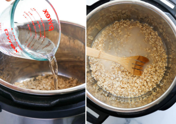 oatmeal and water in the Instant pot