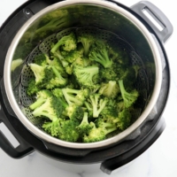 Cooked broccoli in the instant pot