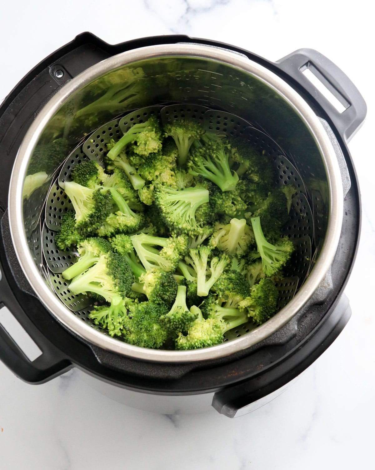 Cooked broccoli in the instant pot