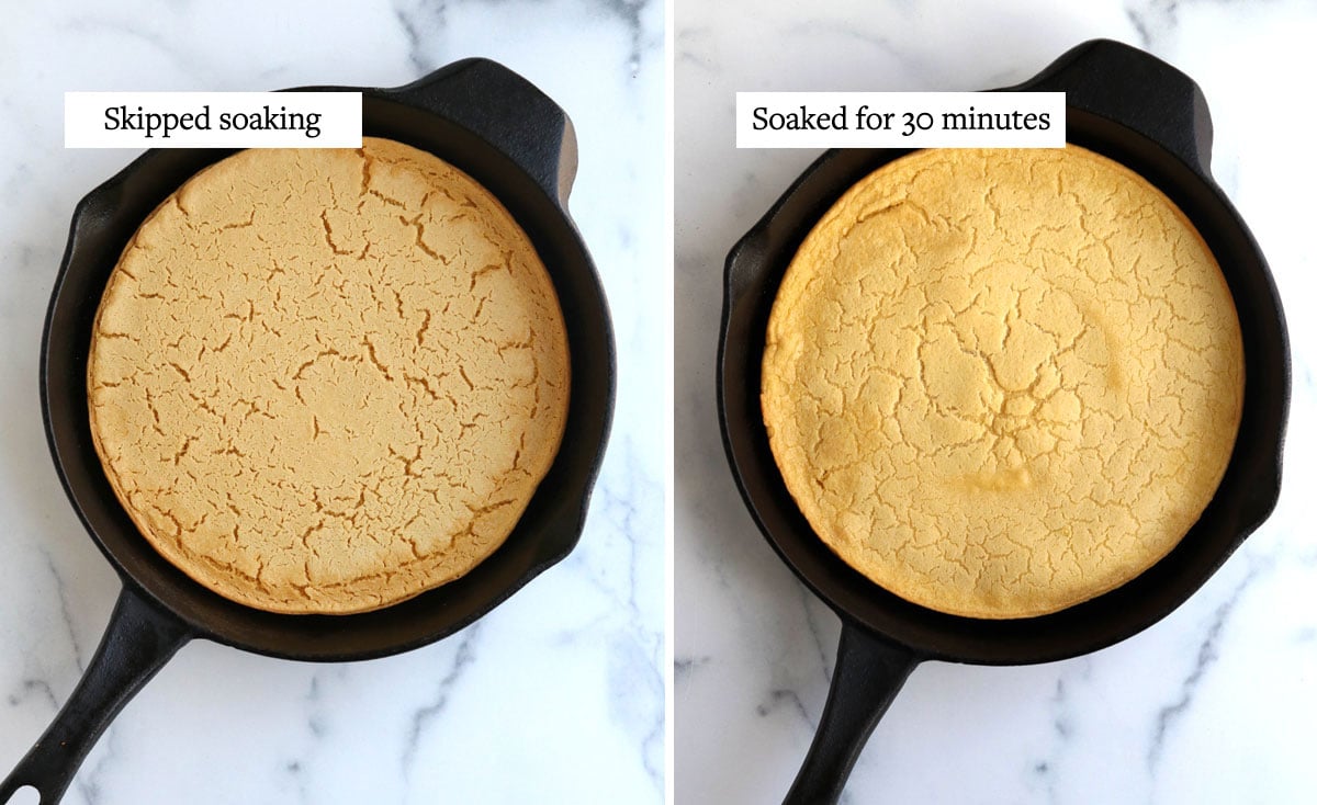 soaked vs unsoaked socca