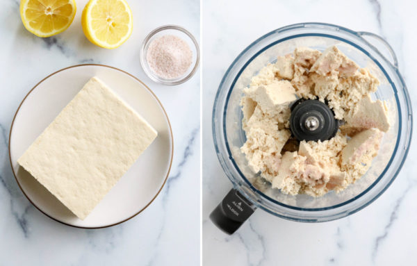 ricotta ingredients added to food processor