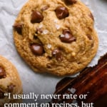 almond flour cookie on a pan labeled for Pinterest.