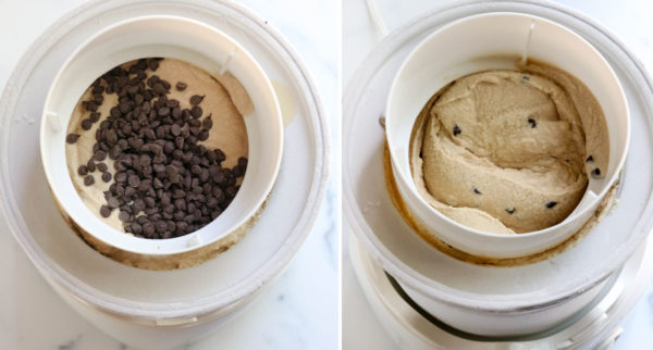 chocolate chips added to ice cream