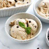 vegan mint ice cream in two bowls