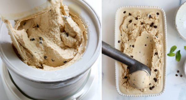 ice cream scooped from pan