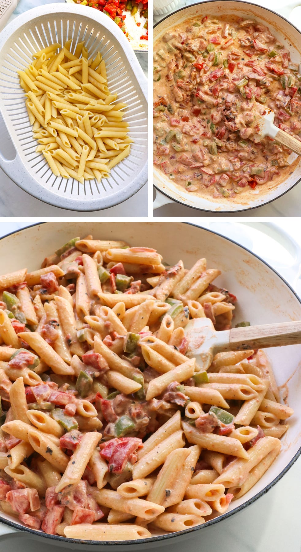 pasta drained and mixed into the cajun cream sauce