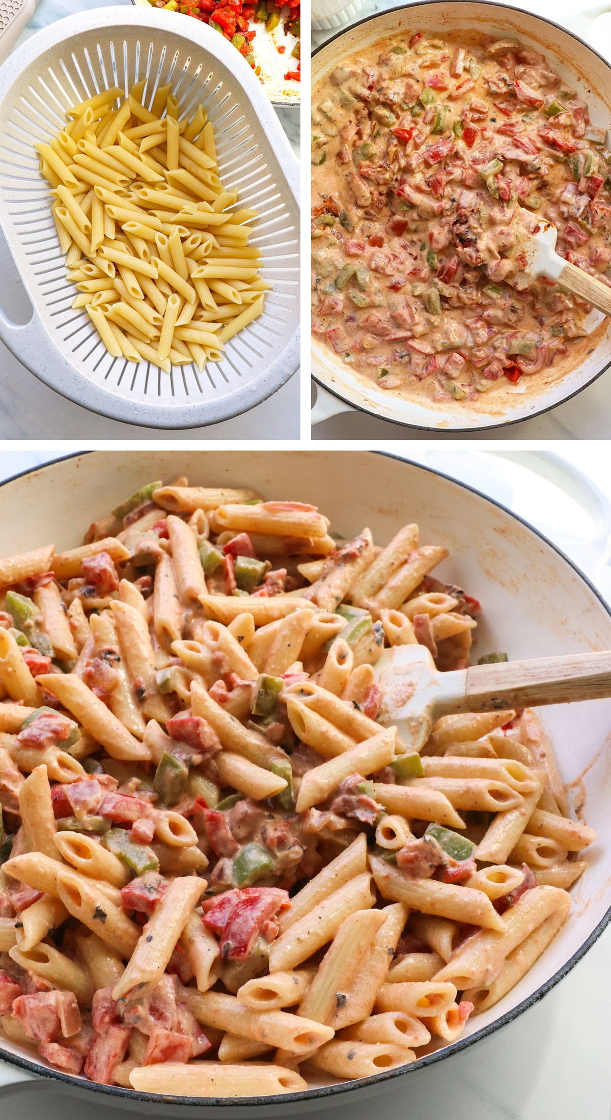 pasta drained and mixed into the cajun cream sauce