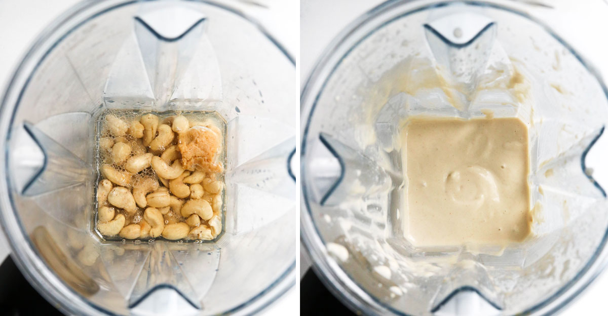 cashew cream cheese ingredients in blender