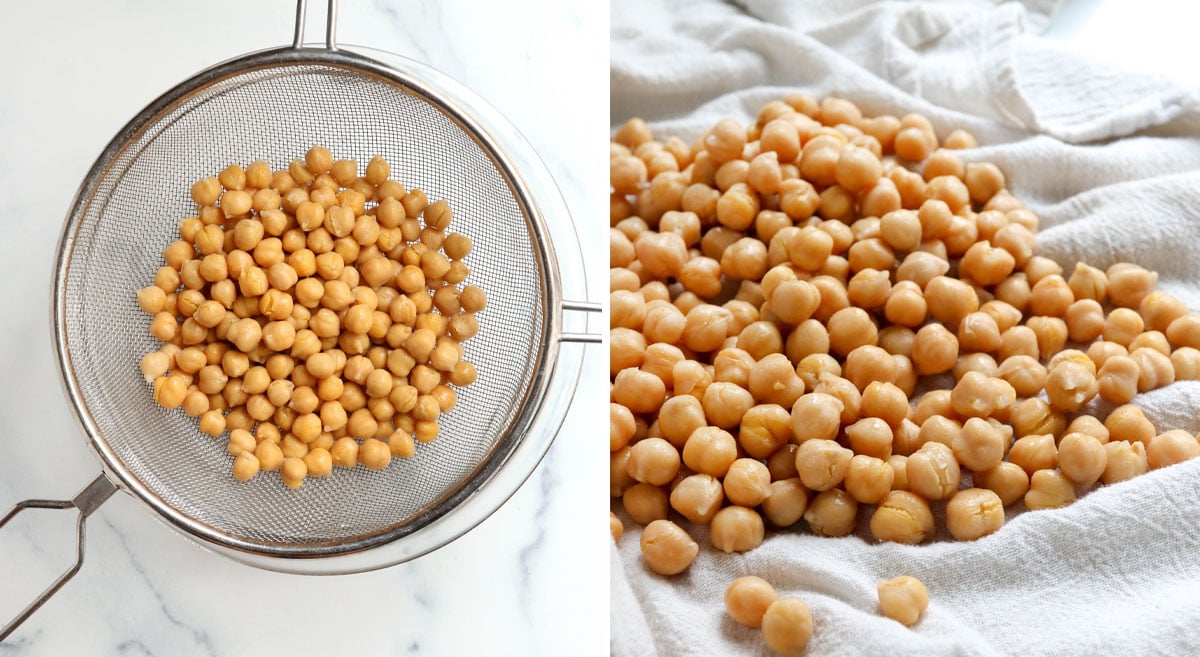 rinsed and dried chickpeas