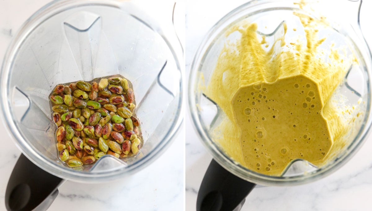 pistachio ingredients in blender