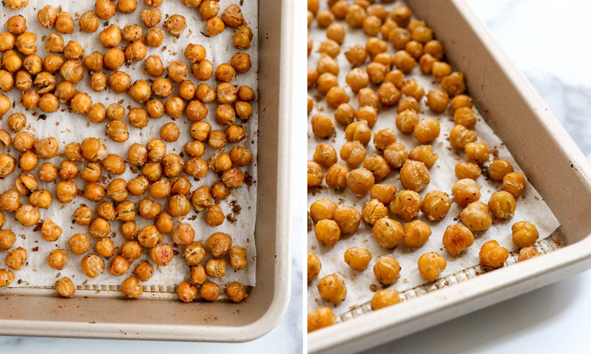 roasted chickpeas after 30 minutes