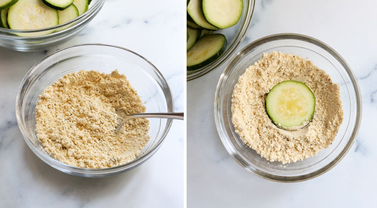 flour stirred together and zucchini added