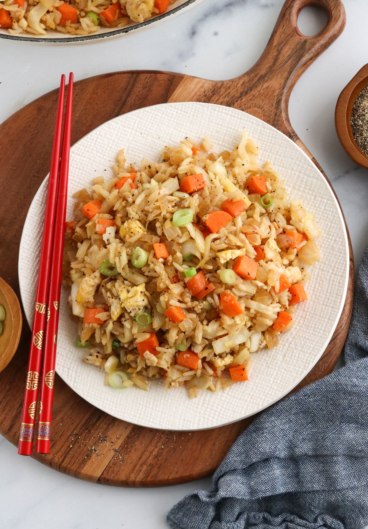 vegetable fried rice overhead