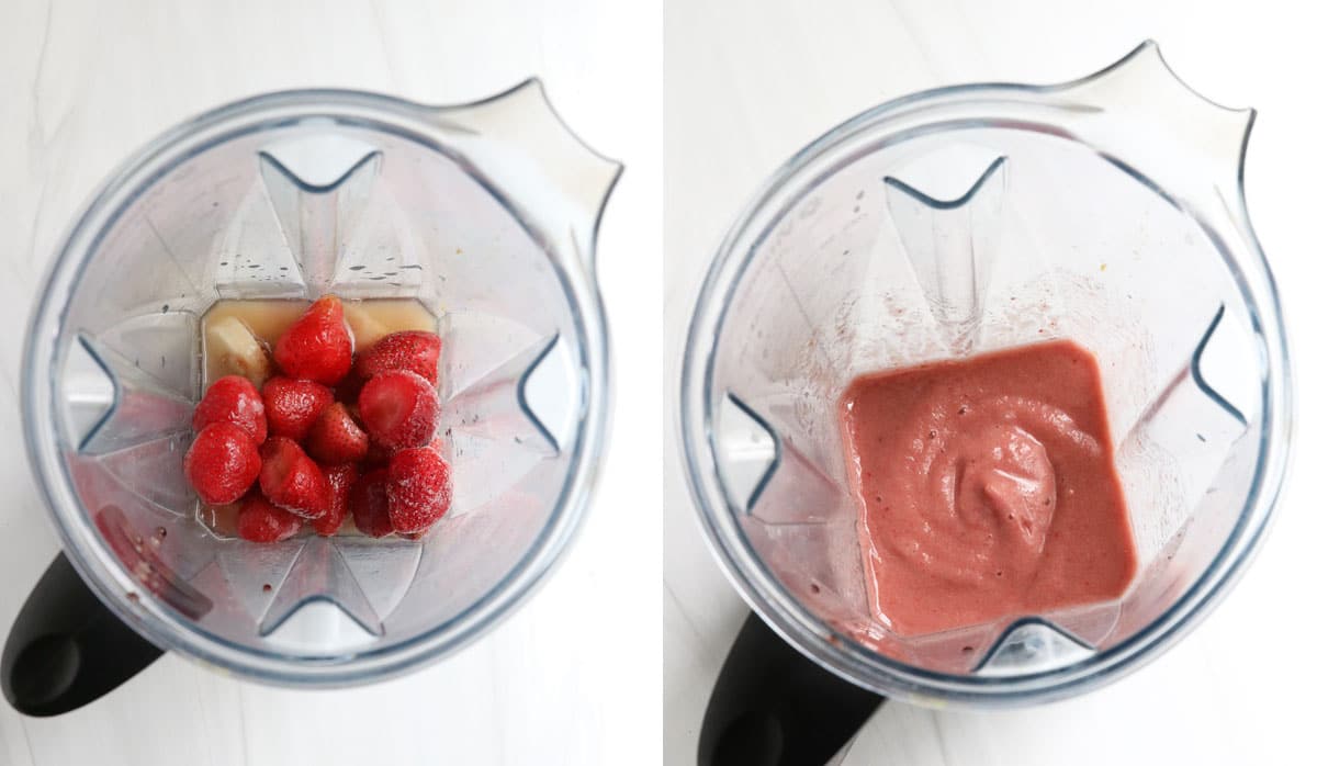 elderberry syrup ingredients blended together in a blender pitcher