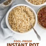 Instant Pot quinoa pin labeled for Pinterest.