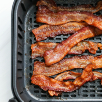 cooked bacon in air fryer.
