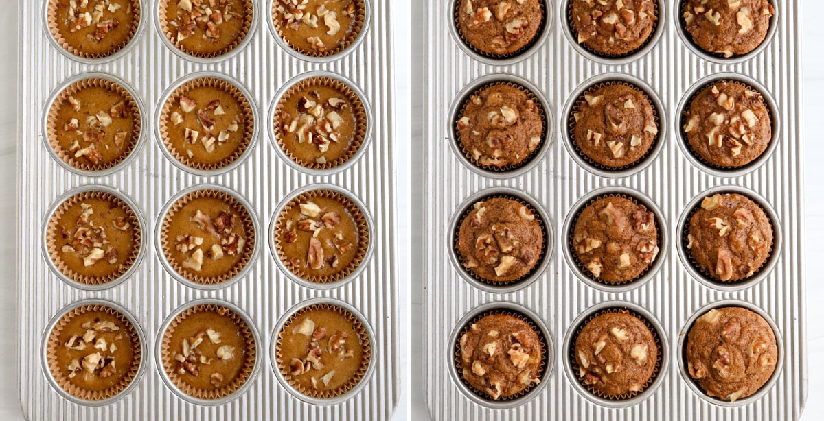 muffin batter baked in muffin tin.