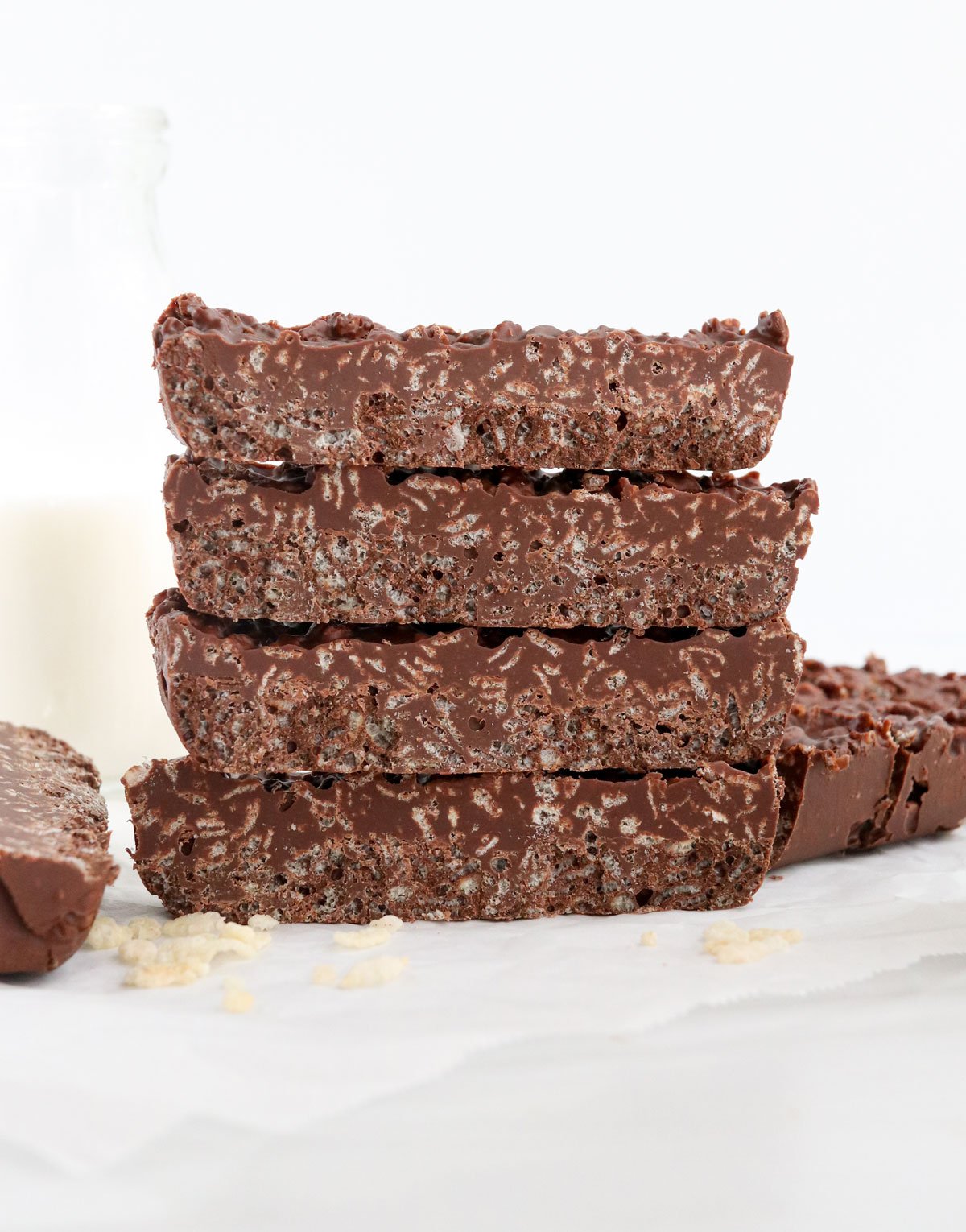 crunch bars stacked to show interior texture.
