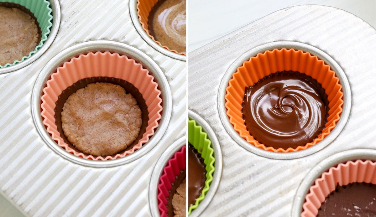 almond butter cup finished with chocolate.