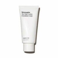 necessaire lotion on white.