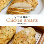 baked chicken breasts pin for pinterest.