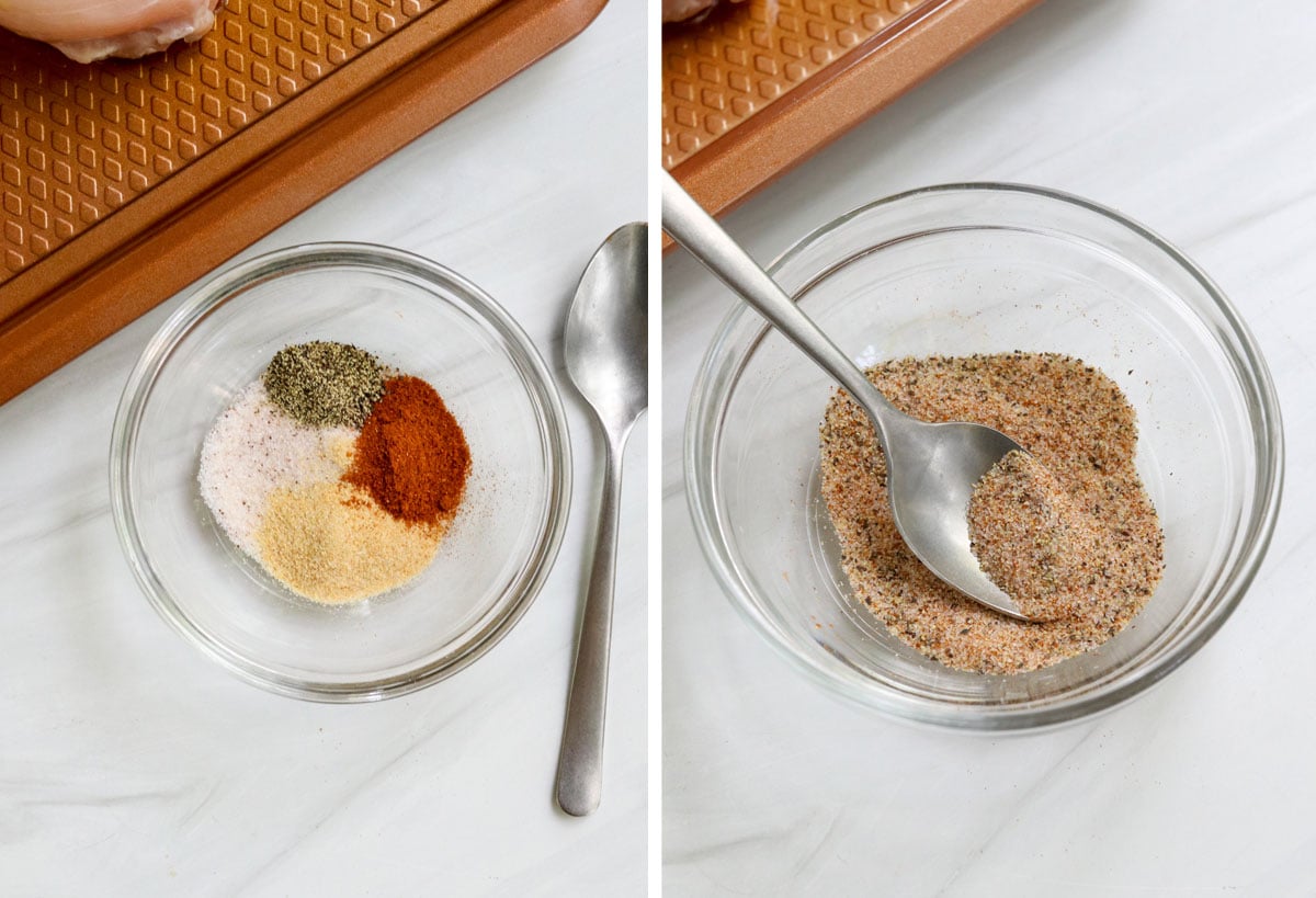 spices mixed together in small glass bowl.