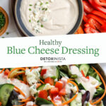 healthy blue cheese dressing pin for pinterest.