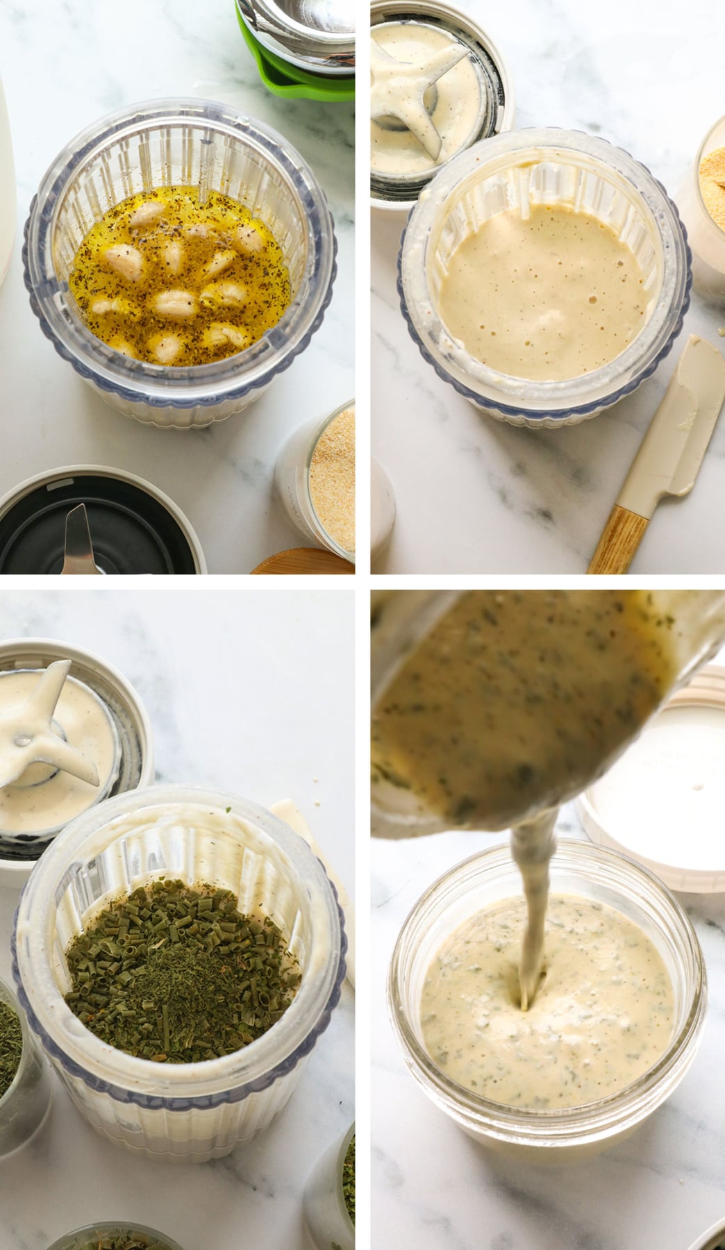 cashews blended with dried herbs to make vegan ranch.