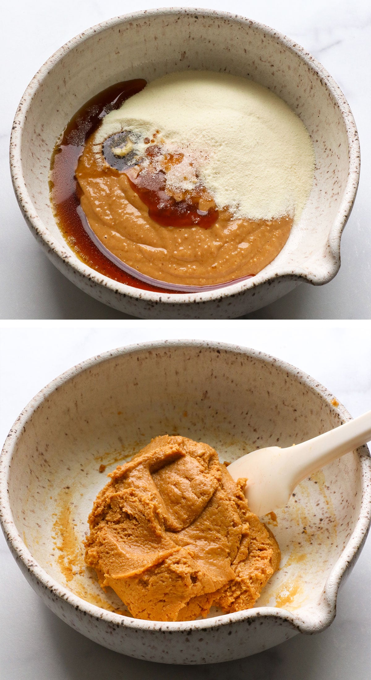 peanut butter and collagen mixed together to make egg filling.