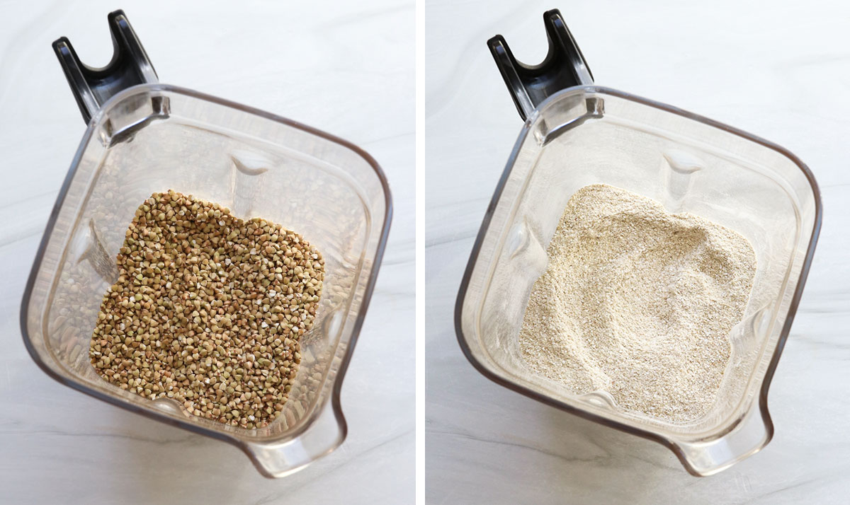 buckwheat groats blended into a flour.