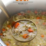 chicken and rice soup pin for pinterest.