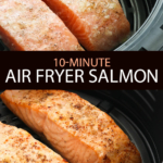 air fryer salmon pin for pinterest.