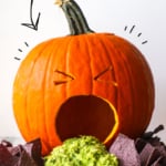 puking pumpkin labeled for pinterest.