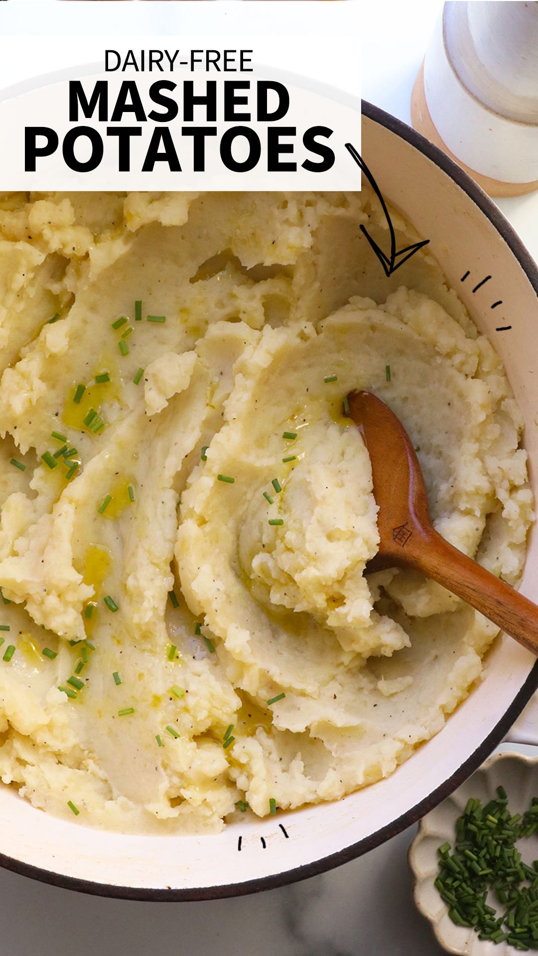 dairy-free mashed potatoes labeled for pinterest.