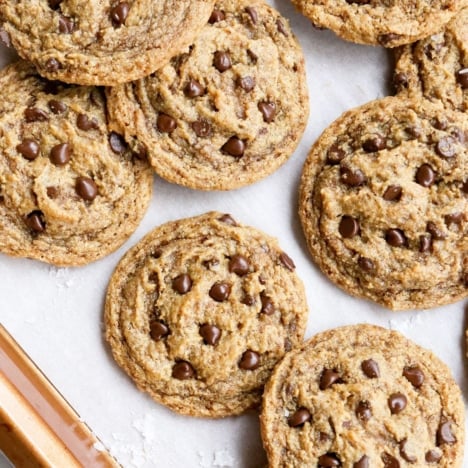 almond flour cookies on a parchment lined pan.